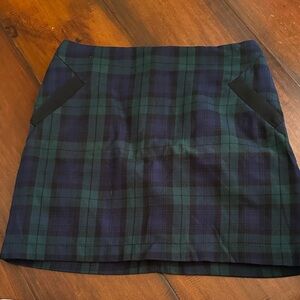 Topshop Tartan Mini Skirt in Navy and Forest Green